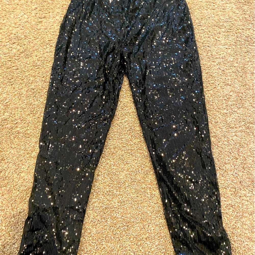 Joyfunear Black Rhinestone Pants. NEVER WORN, Size XL